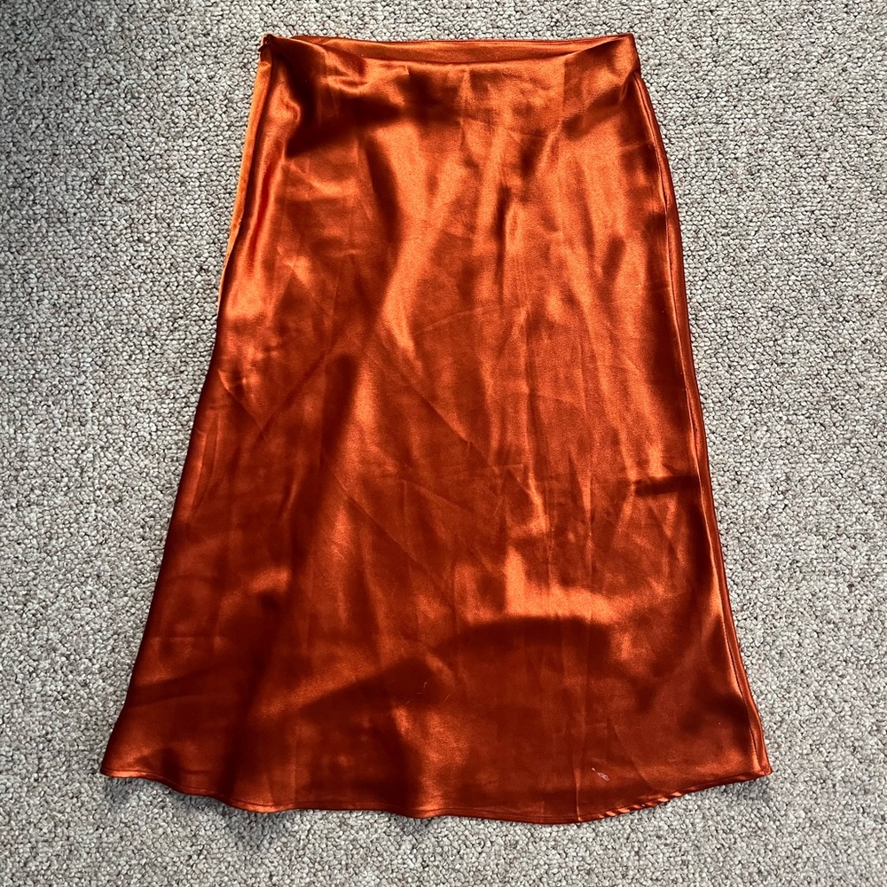 Satin mid skirt